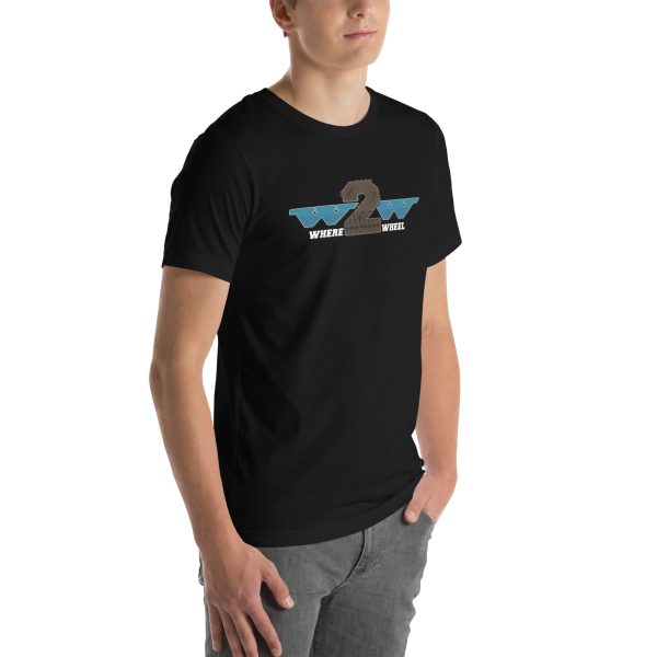 Where2Wheel Black T-Shirt (UniSex) - Image 6