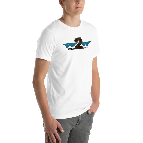 Where2Wheel White T-Shirt (Unisex) - Image 6