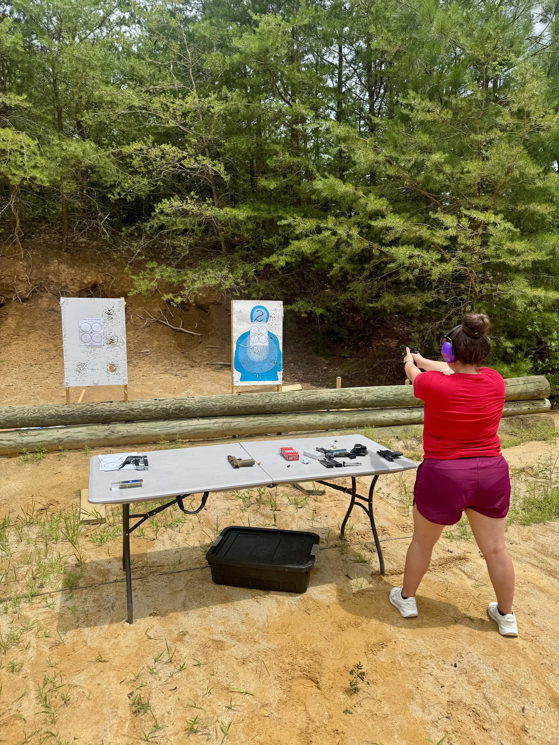 Student practicing shooting fundamentals